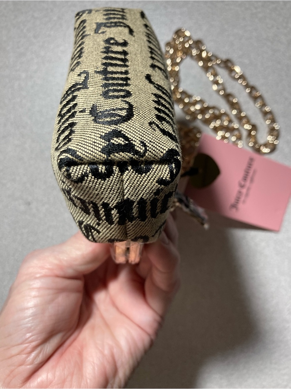 Juicy Couture Gold Logo Mini Crossbody Bag with Black Heart Charm - Picture 9 of 13